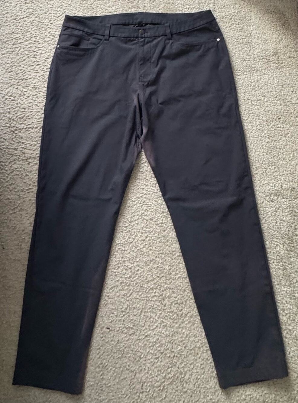 Lululemon Mens Pants Size 38 Gray Stretch 5 Pocket Straight Leg 40” Waist
